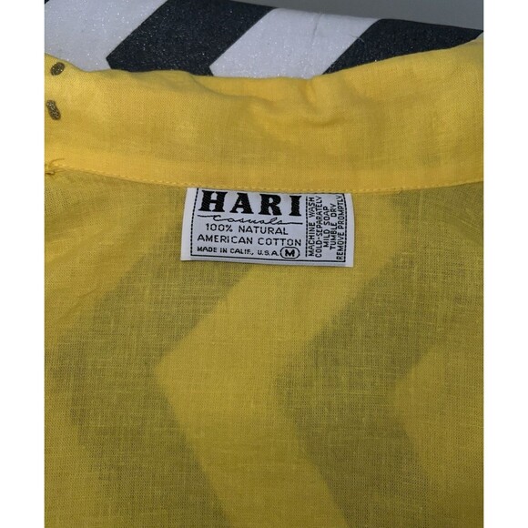 Vintage 80's  Hari tie front floral painted blouse, gathered back medium - Picture 6 of 7